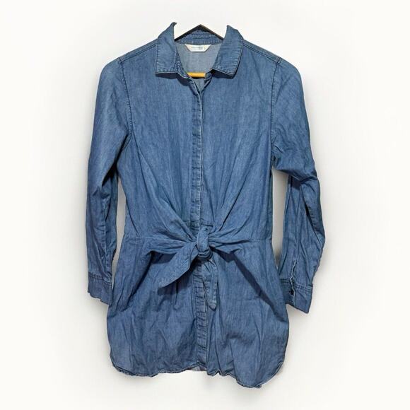 Highway Jeans Chambray Tunic with Waist Tie Women’s Size Small Blue - Picture 1 of 6
